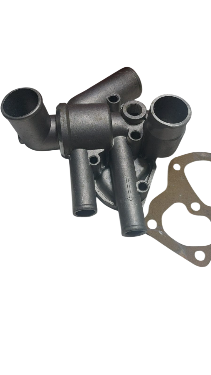 Carcasa de salida de agua de fundición negra con junta, para motor.