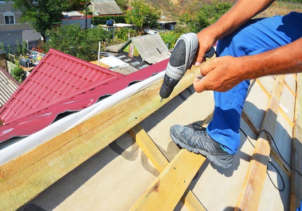 working on a roof