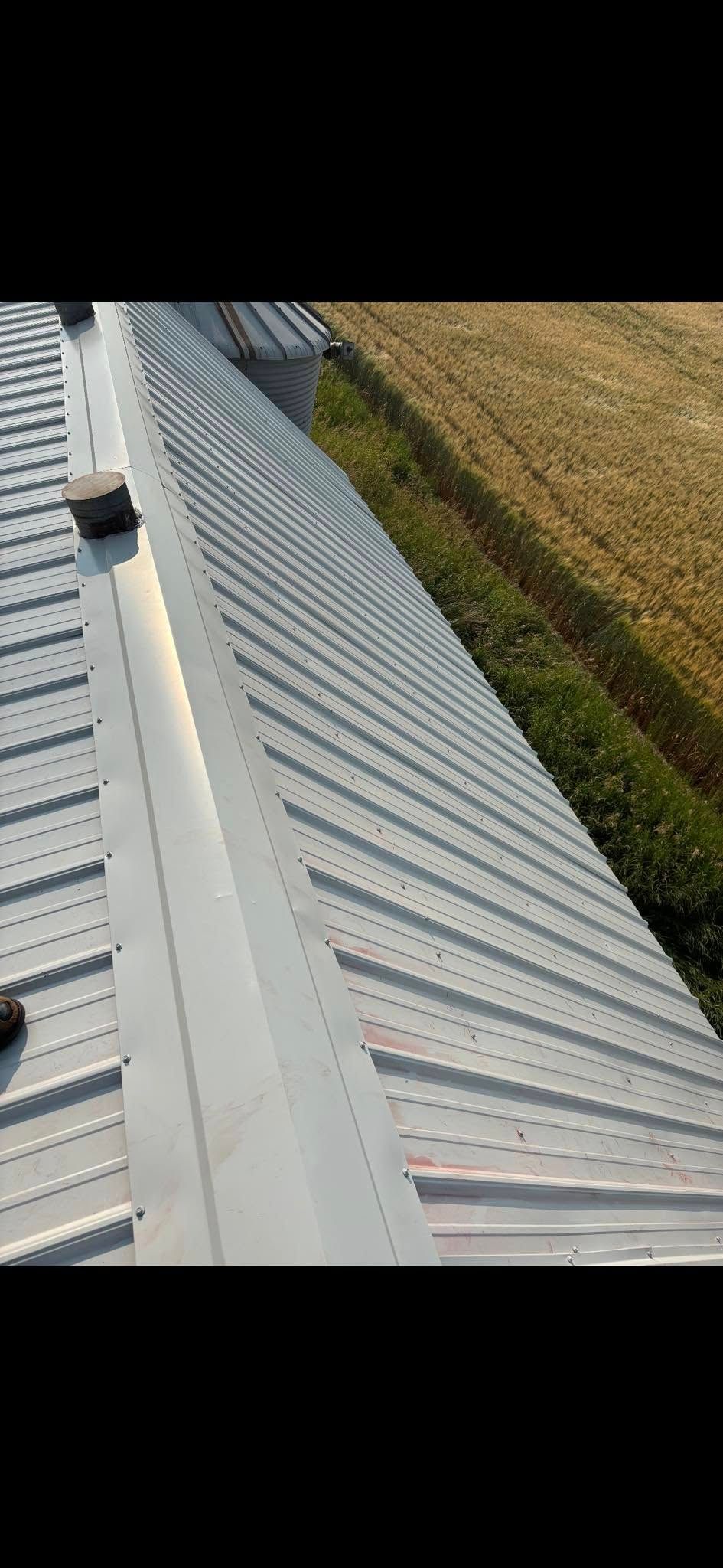 a replaced roof made of aluminum