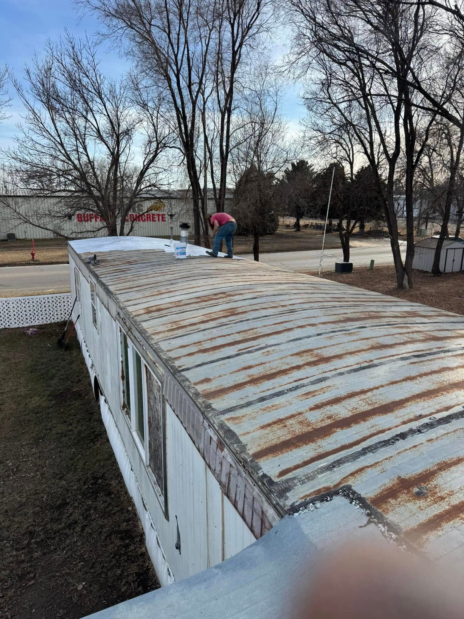 an old, rusty tin roof