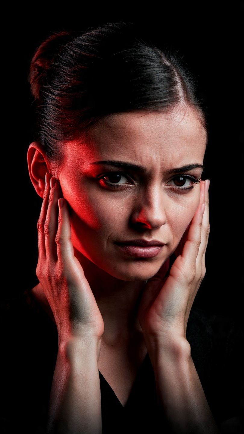 Man in white shirt holding his lower back, presumably in pain. Indoors, near a bed.
