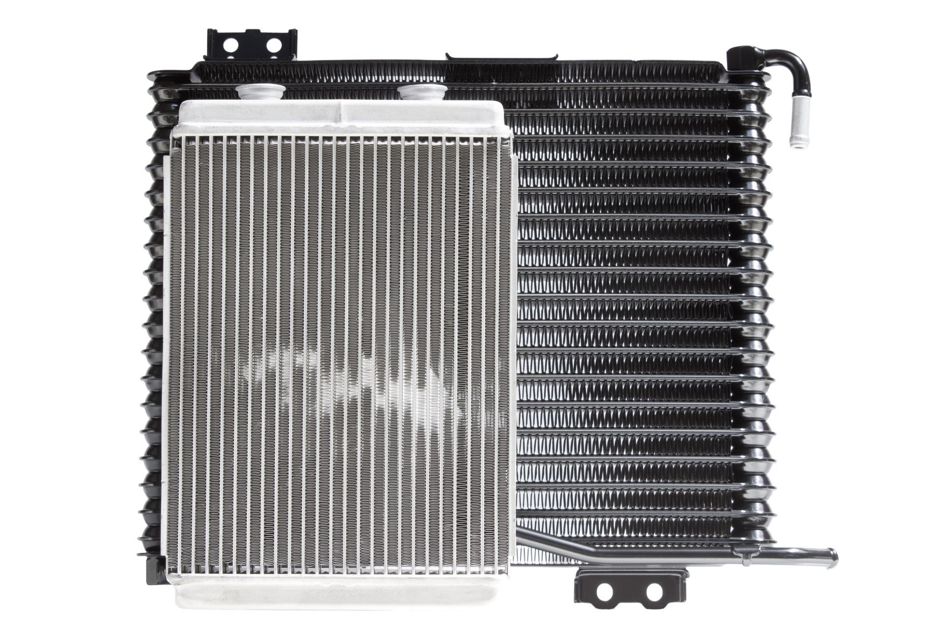 A close up of a radiator on a white background