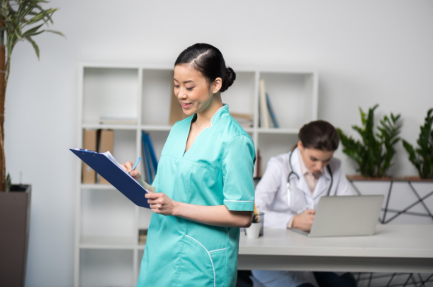 Nurse Checking For Record — Louisville, KY — Kentuckiana Gastroenterology