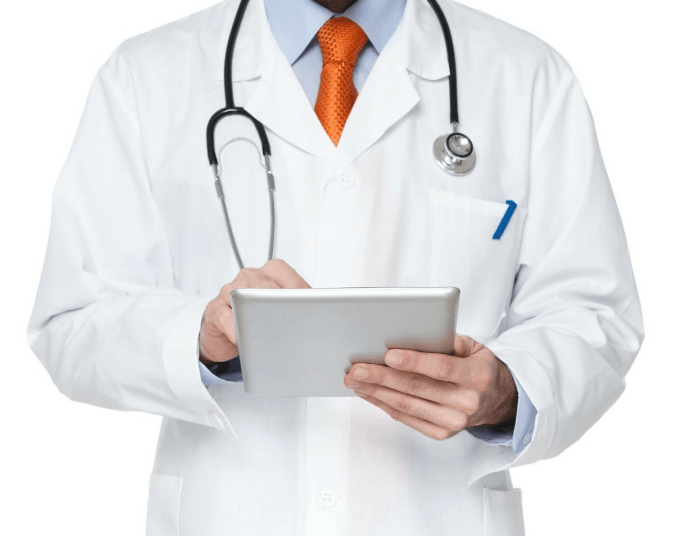 Doctor Using a Tablet — Louisville, KY — Kentuckiana Gastroenterology & Paramount Surgery Center