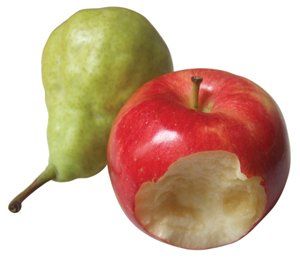 Cancer Screening — Apple And Green Pear In White Background in Louisville, KY