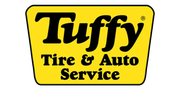 Logo for Tuffy Tire & Auto Service, black and yellow colors.
