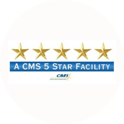 Logo for Centers for Medicare and Medicaid Services 5-star rating