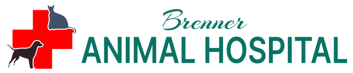 The logo for the Brenner Animal Hospital shows a dog and a cat.