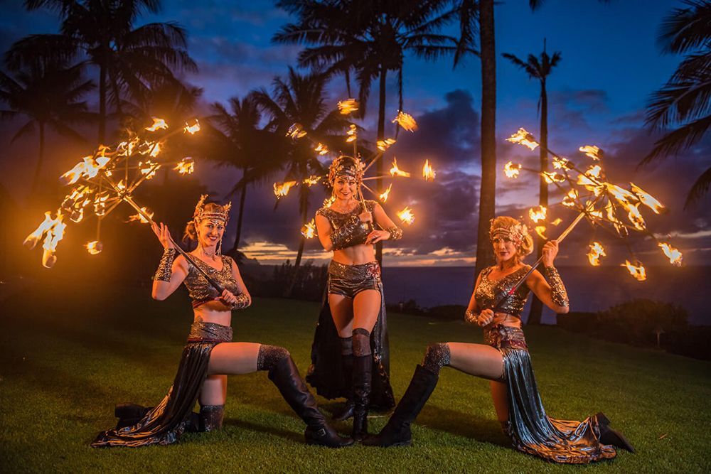 fire dancers