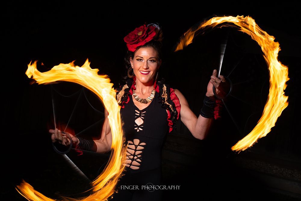 fire dancers