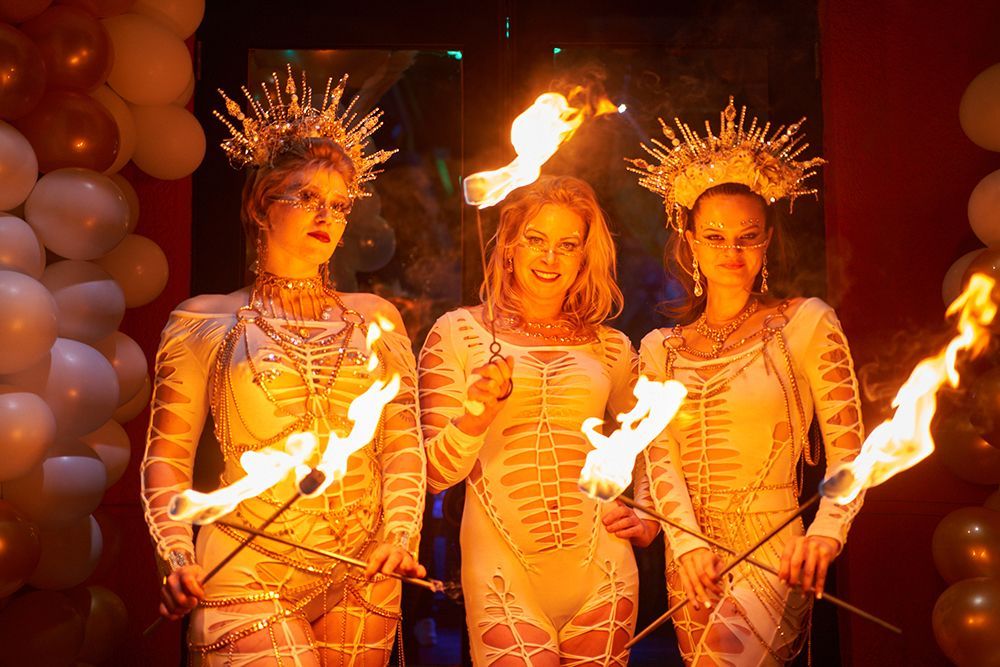 fire dancers
