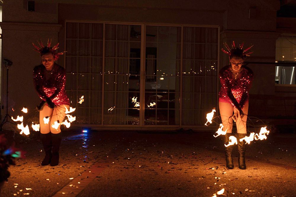 fire dancers