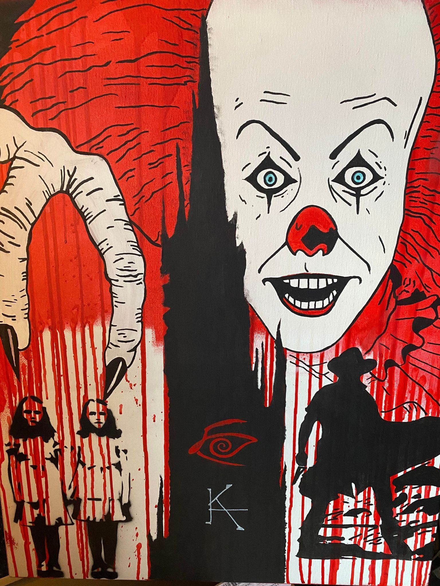 A painting of pennywise the clown