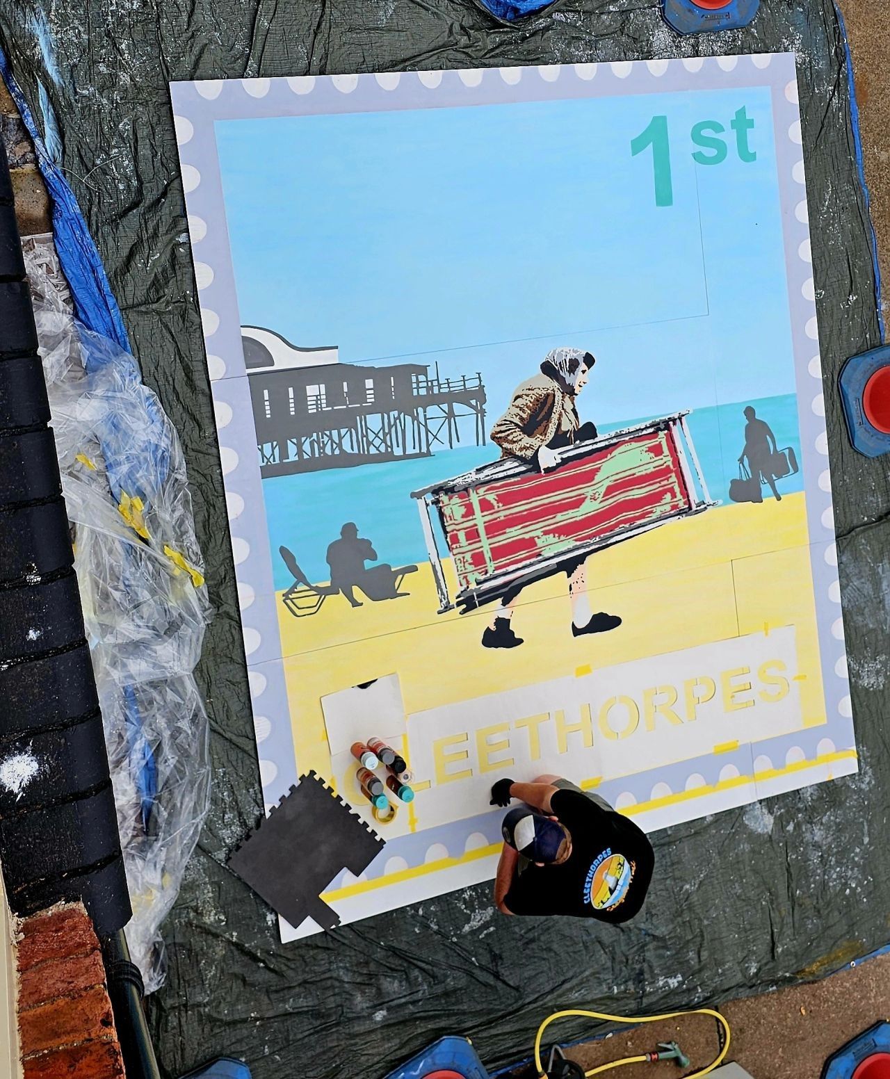 A stamp with the number 1st on it