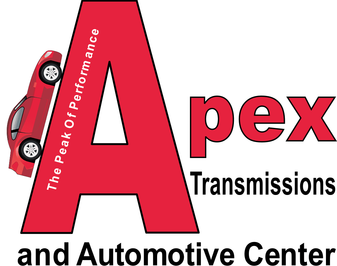 The logo for apex transmissions and automotive center