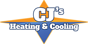 A logo for cj 's heating and cooling company