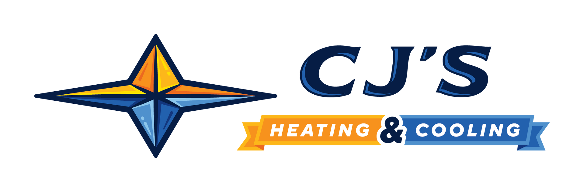 A logo for cj 's heating and cooling company