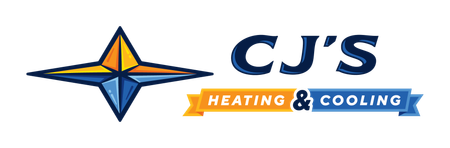A logo for cj 's heating and cooling company