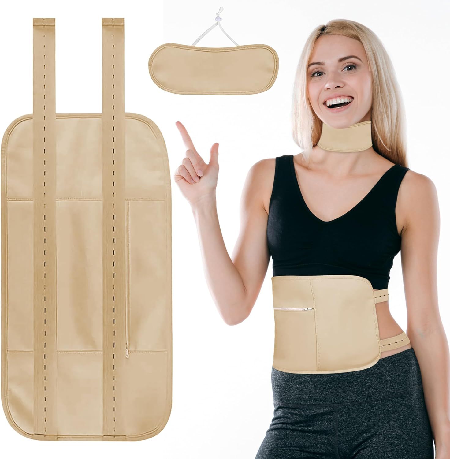 Castor Oil Wrap Set for Waist and Neck - 2 Pieces