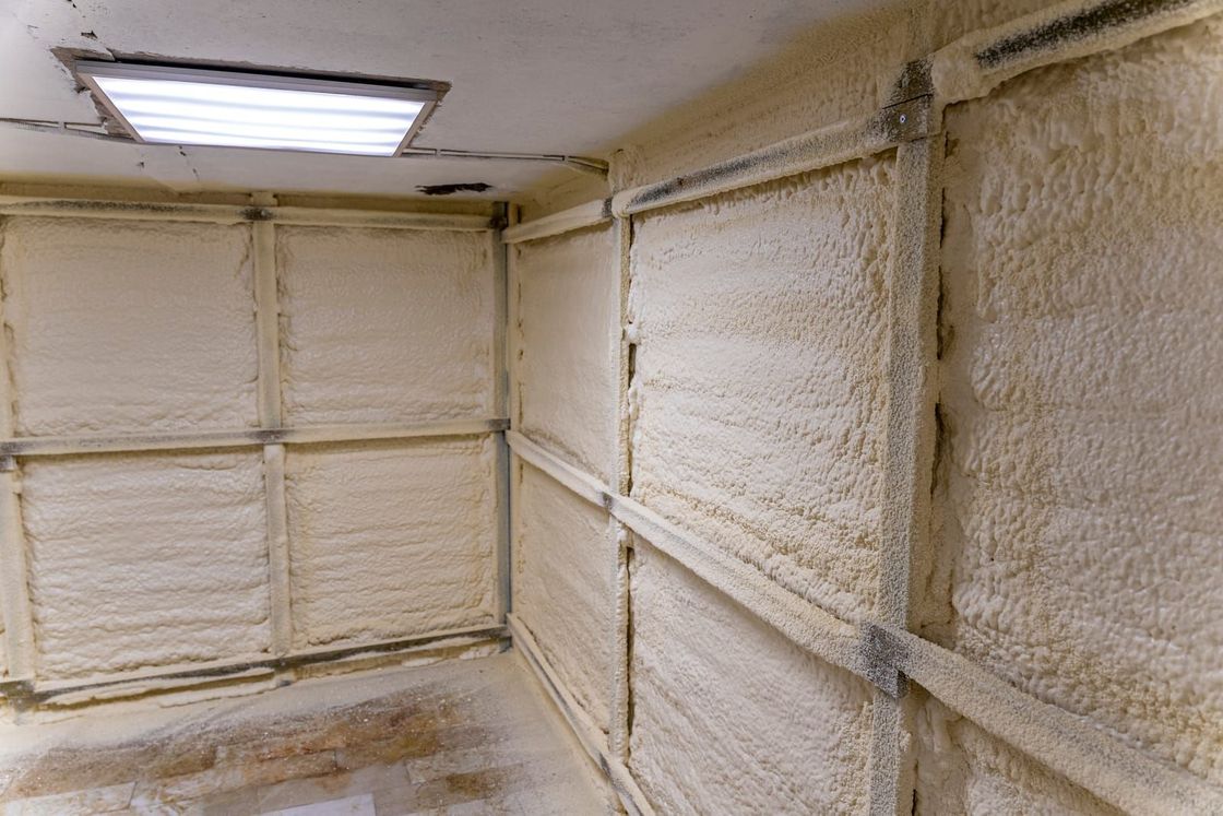 Spray foam insulation in a garage