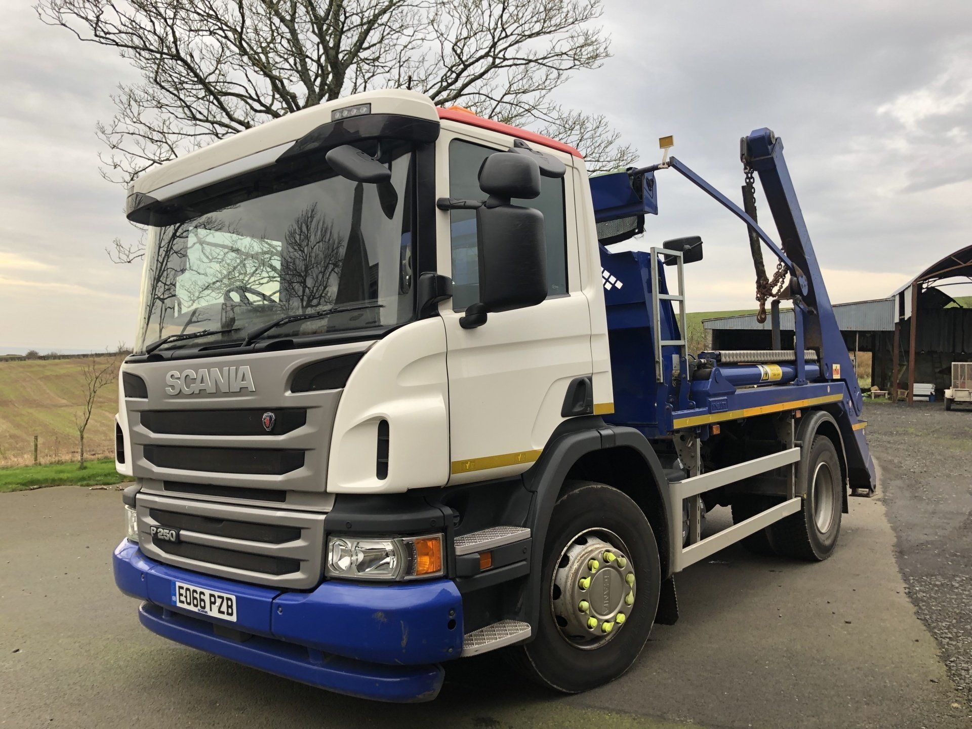 White truck with trailer 3