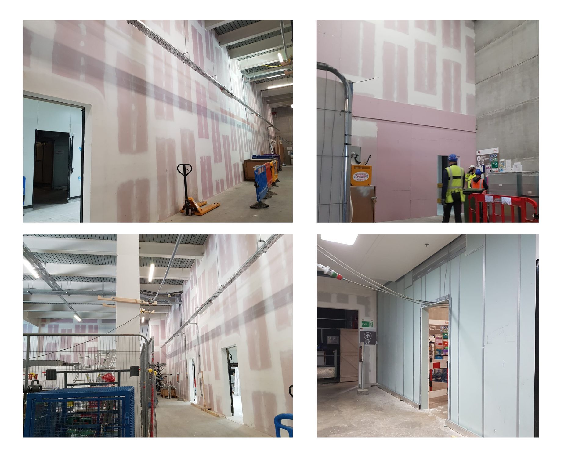 High-rise partition walls installed by IMS Build, tailored for pharmaceutical construction standards