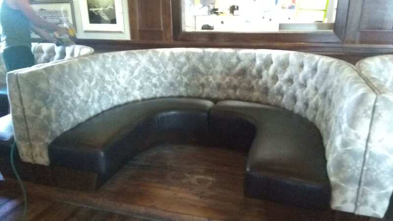 Repaired booth cushion for Fleetwood restaurant