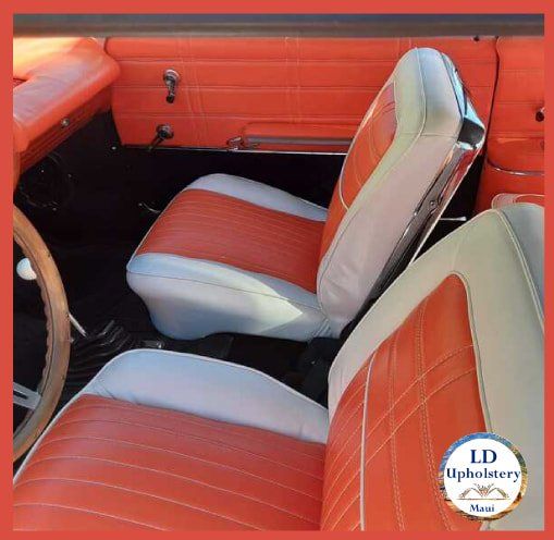 Passenger seat of a newly upholstered car