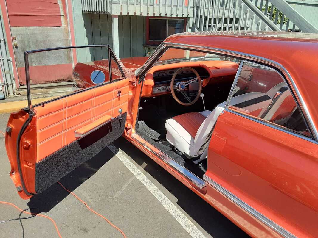 Opened car door of a car