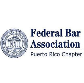 Federal Bar Association logo: circular seal with a figure, and text "Federal Bar Association Puerto Rico Chapter."