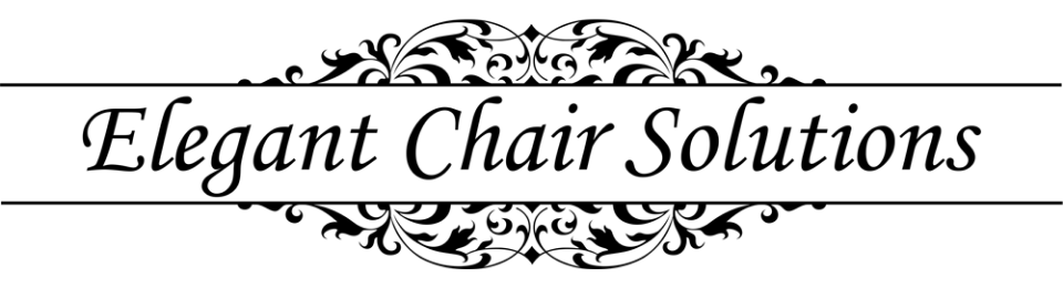Elegant Chair Solutions logo in black script with decorative flourish on a white background