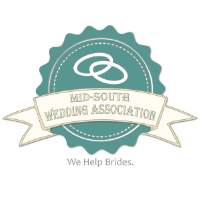 Mid-South Wedding Association logo with interlocked rings and “We Help Brides” slogan