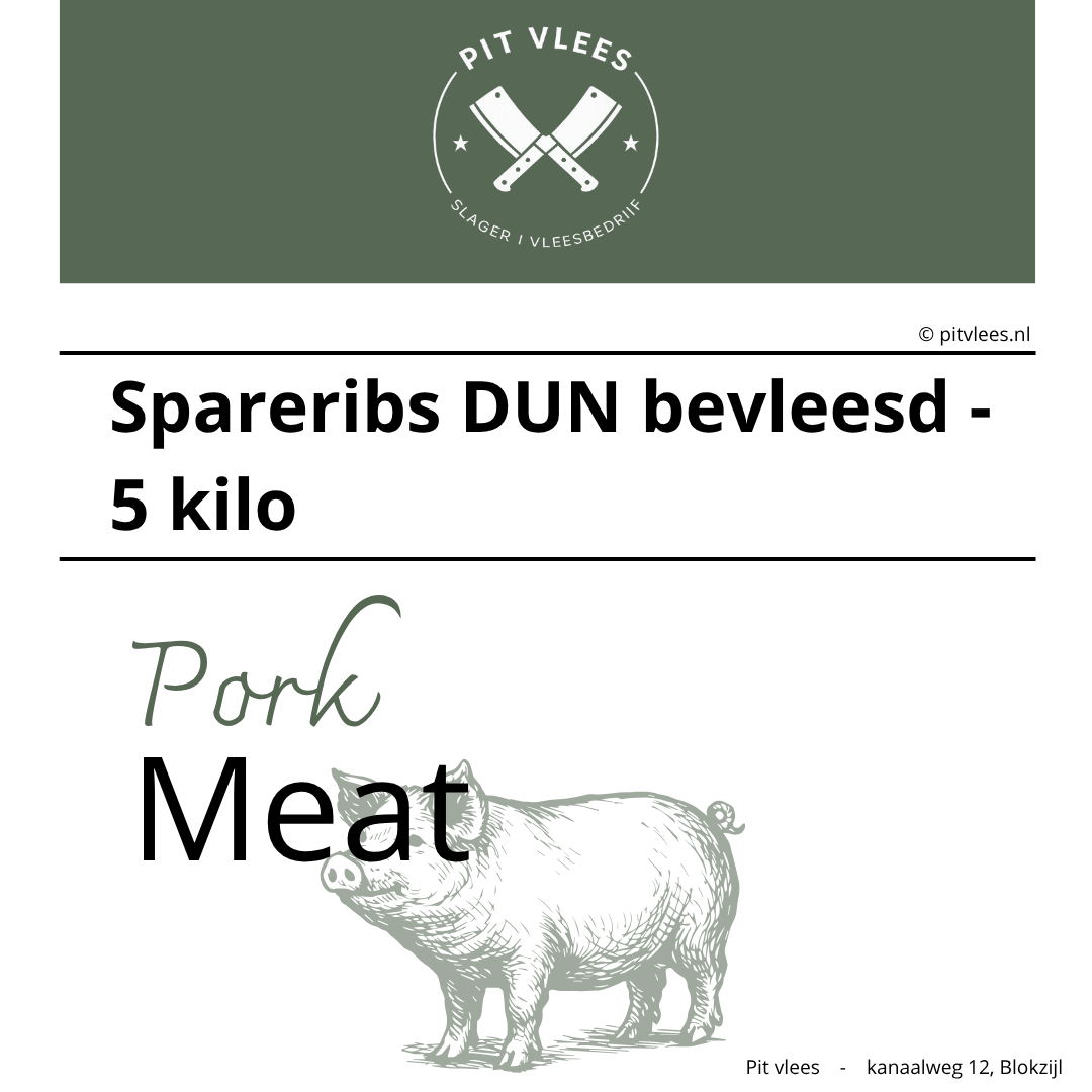 alt= pit vlees spareribs dun