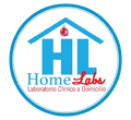 Un logotipo azul y blanco para laboratorios domésticos.