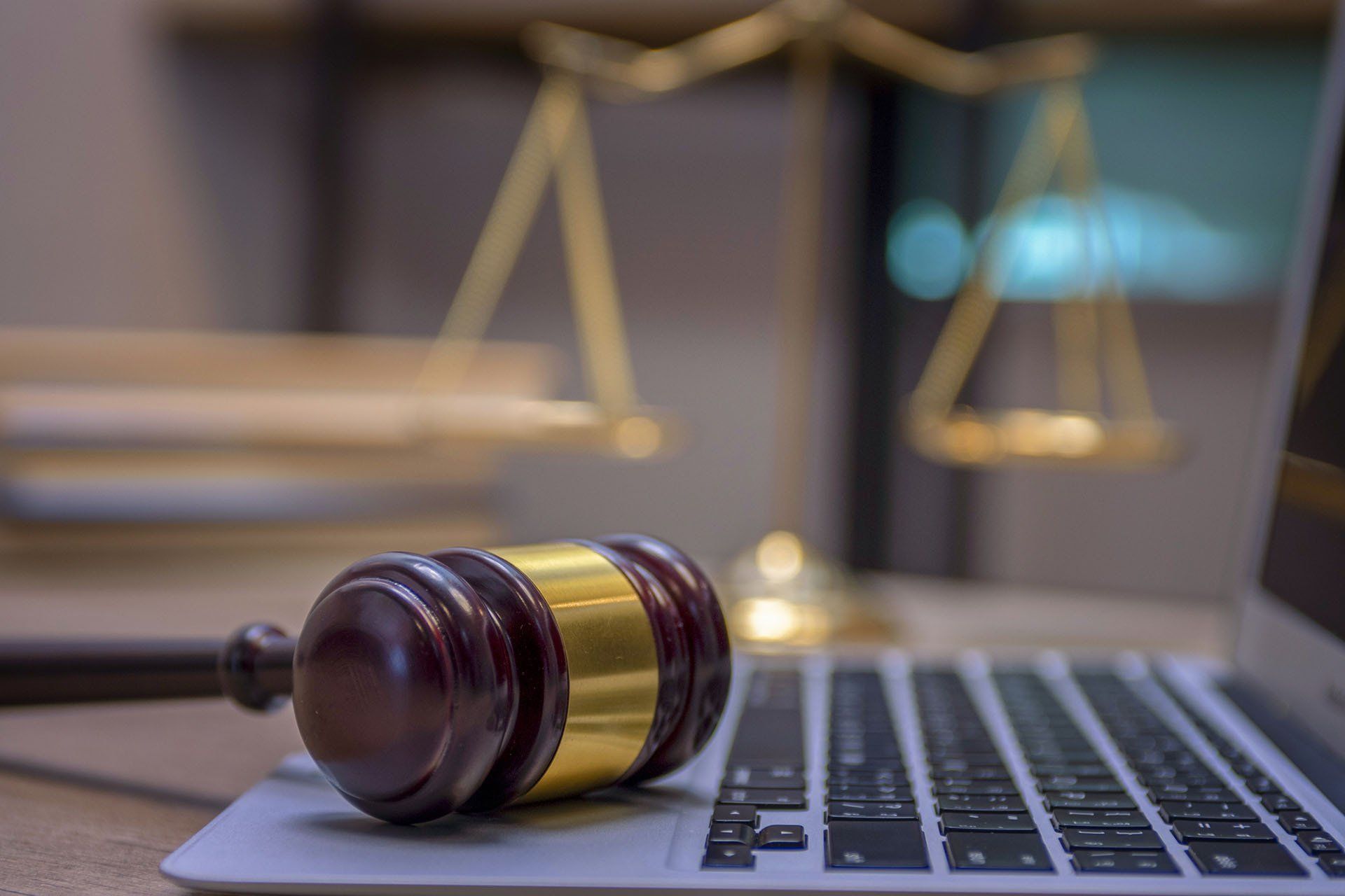 Gavel on Laptop — Augusta, KY — Sanning & Sanning Attorneys at Law