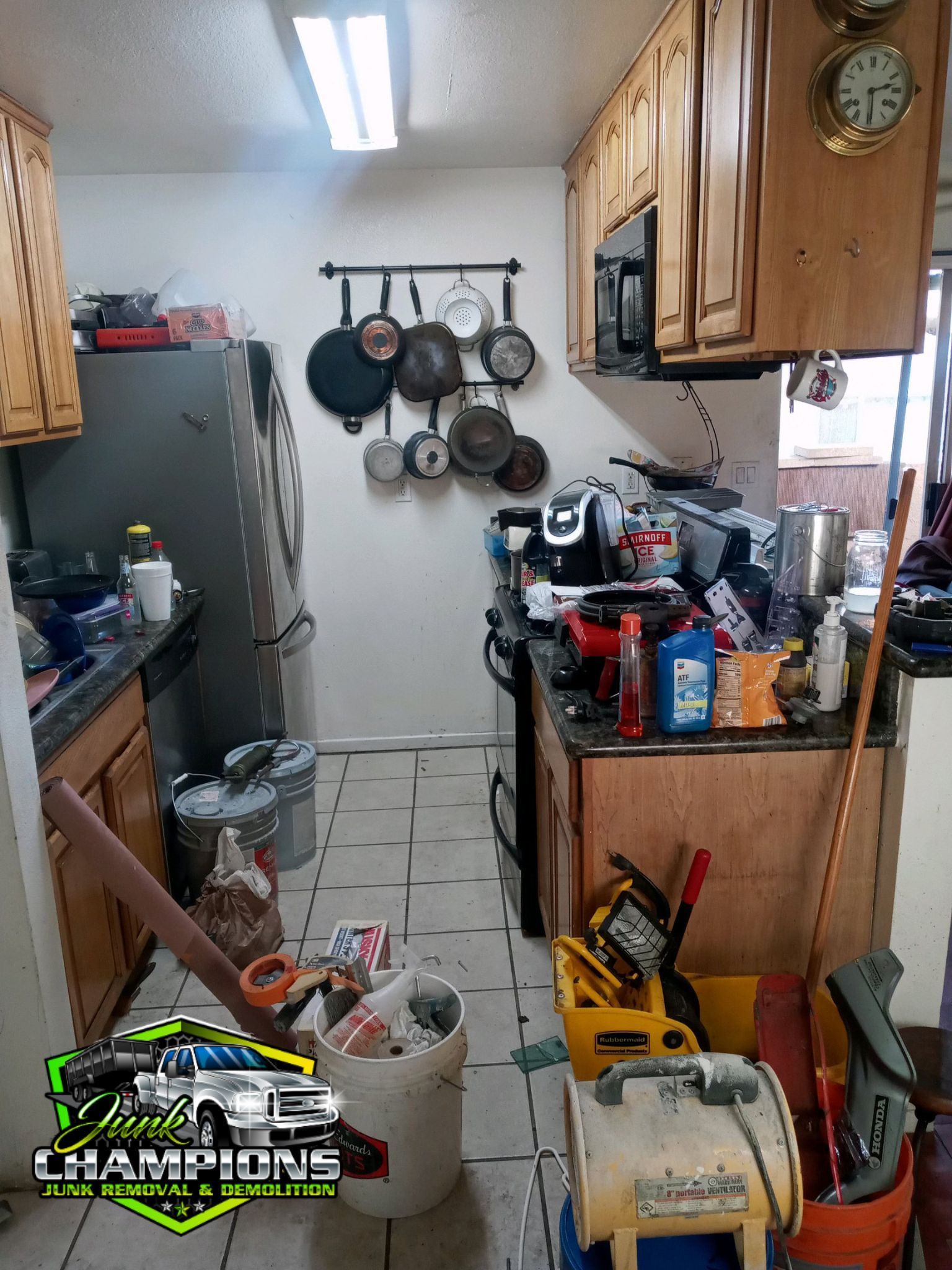 Junk removal from a kitchen in North Cucamonga by Junk Champions 