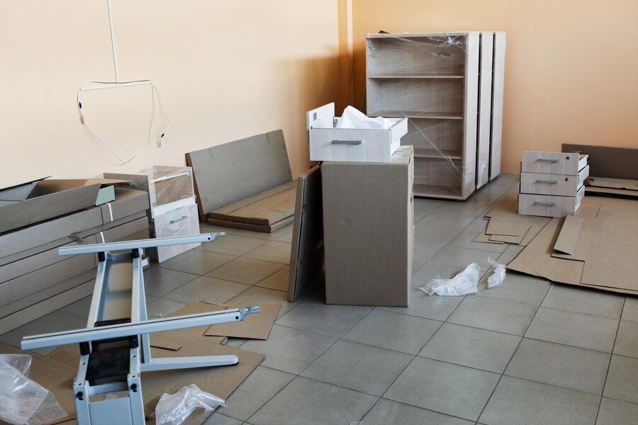 Office furniture disposal concept photo