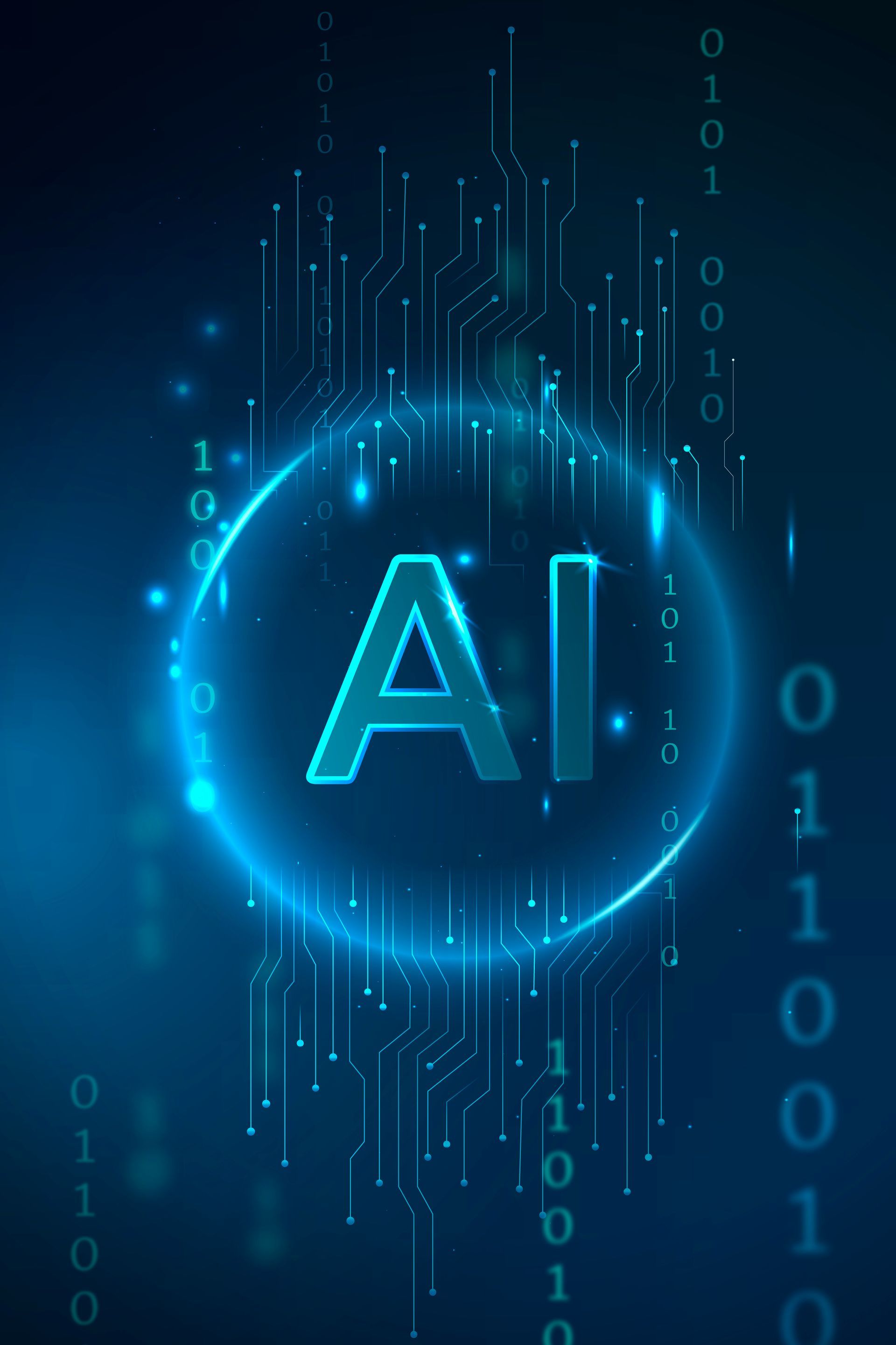 Blue digital illustration of