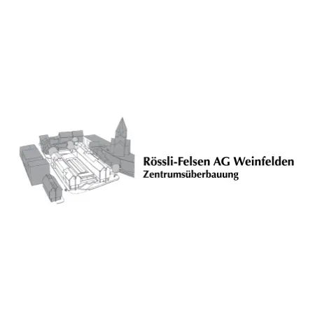 Es ist ein Logo für eine Firma namens Rossi-Felsen AG Weinfelden.