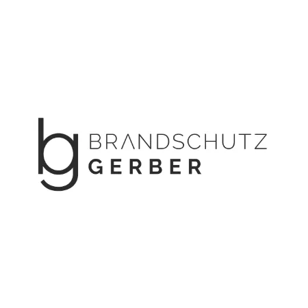 Ein schwarz-weißes Logo für ein Unternehmen namens Brandschutz Gerber.