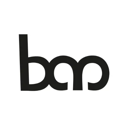 Ein schwarz-weißes Logo für eine Firma namens Bao
