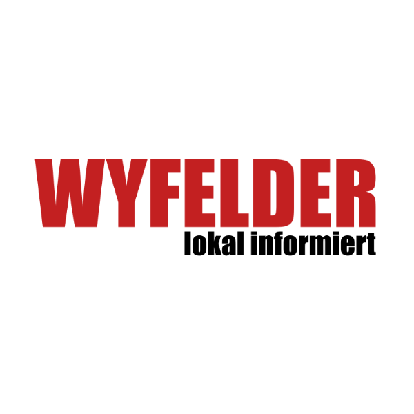 Ein rotes Wyfelder-Logo auf weißem Hintergrund