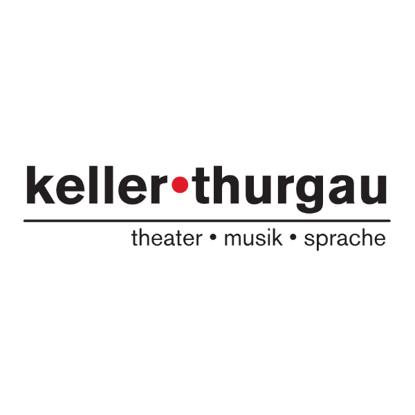 Keller thurgau theater musik sprache logo on a white background.