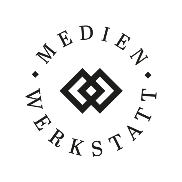 A black and white logo for medien werkstatt