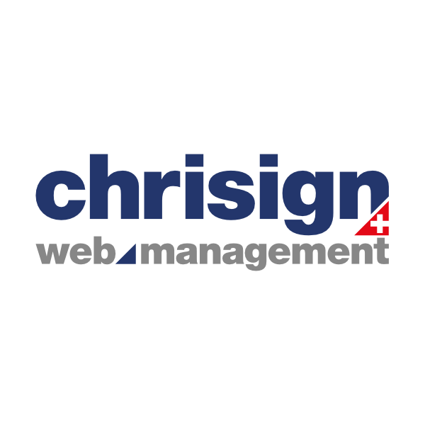 Ein blau-weißes Logo für Chrissign Web Management