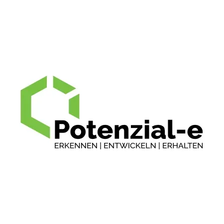 Es ist ein Logo für ein Unternehmen namens potential-e.