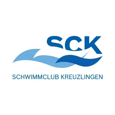 A blue and white logo for sck schwimmclub kreuzlingen
