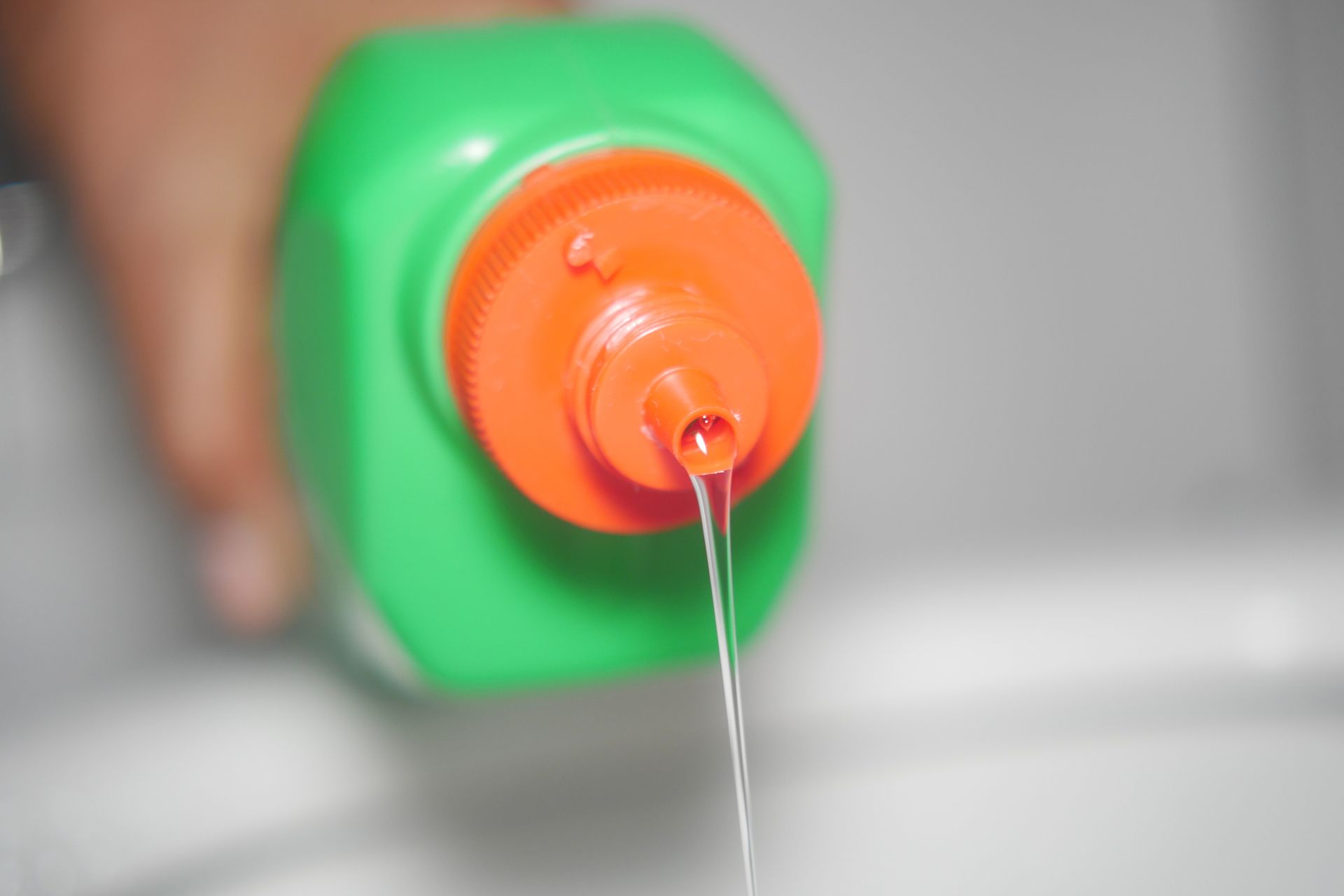 Close up of chemical drain cleaner in an Olympia home.