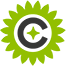 Logo circolare verde con una 