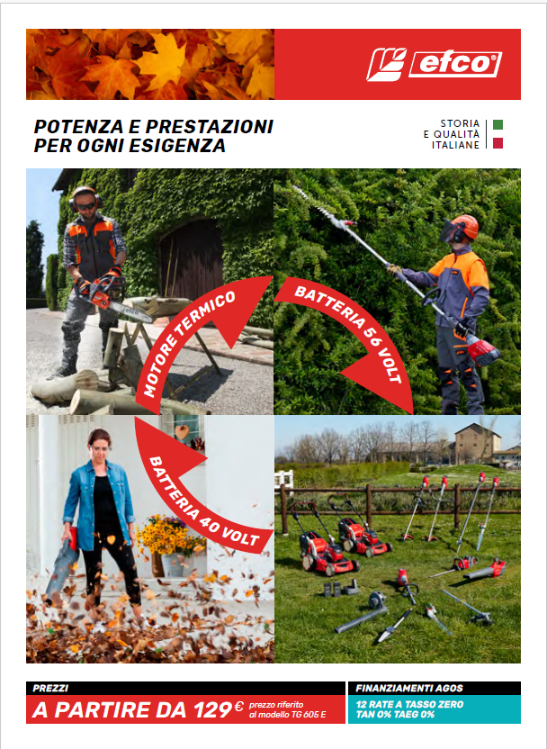 Pubblicità di attrezzi Efco